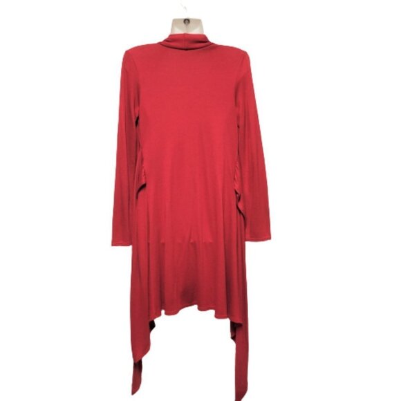 RED Cardigan Jacket Open Front Sweater Coat Cover Up- S/M - Picture 6 of 7